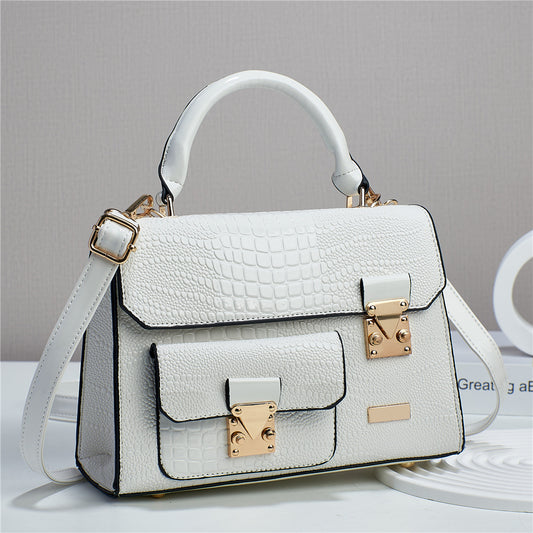 Women's Fashionable Korean Style Crocodile Pattern Simple Handbags