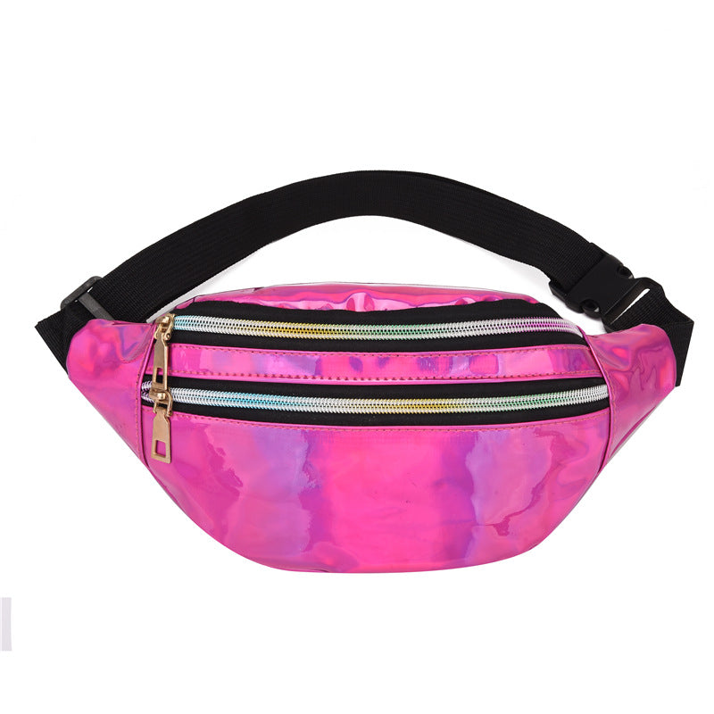 Women's Slouchy Trendy Popular Laser Color Men's Waist Packs