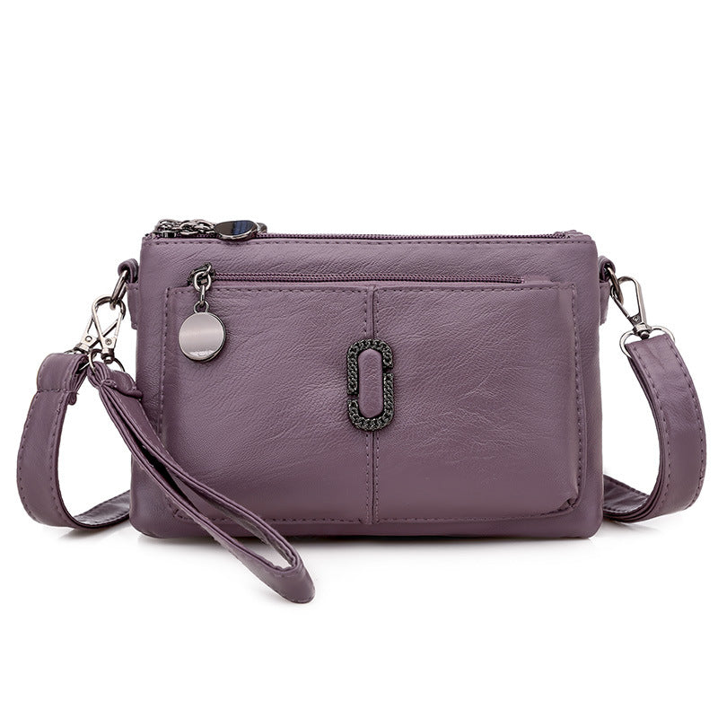 Women's Soft Leather Small Mother Shopping Clutch Handbags