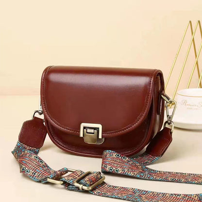 Women's Vintage Saddle Stylish Vegetable Tanned Leather Cow Crossbody Bags