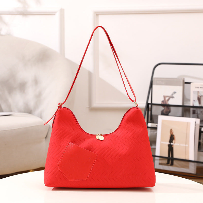 Water Ripple Embossed Sense Solid Color Crossbody Bags