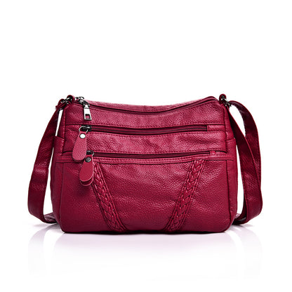 Women's Mother Style Washed Leather Soft Versatile Crossbody Bags