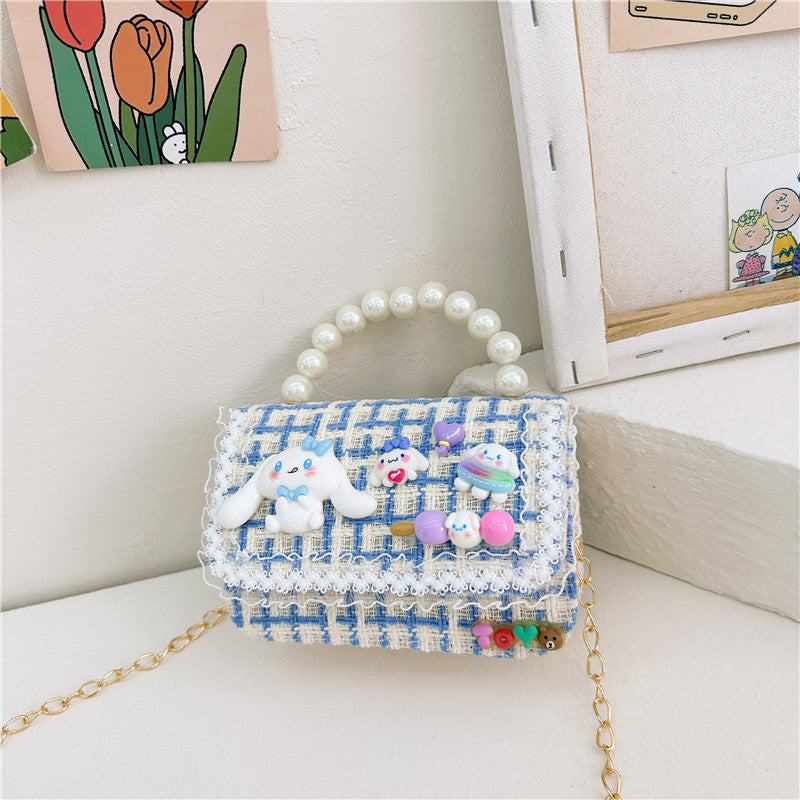 Children's Cartoon Fashion Pearl Tote Simple Chain Children's Shoulder Bags