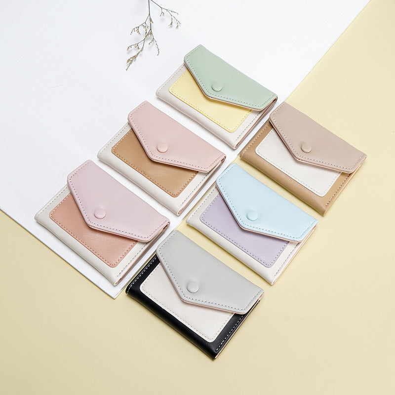 Dopamine Color Matching Korean Solid Simple Ladies Wallets