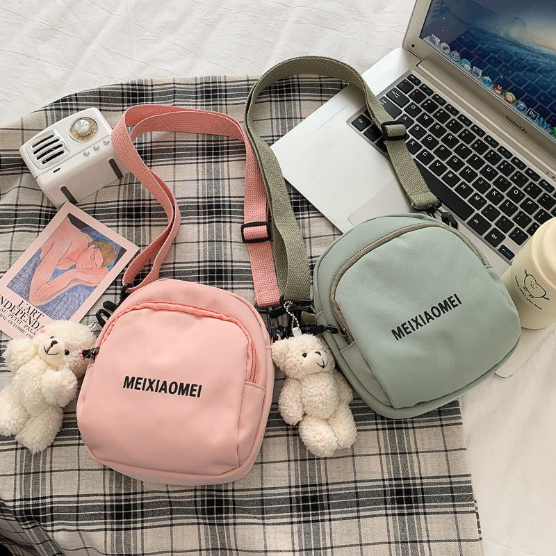 Small Female Korean Fashion Cute Canvas Crossbody Bags