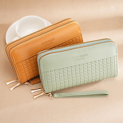 Women's Long Stitching Double Layer Zipper Ladies Wallets