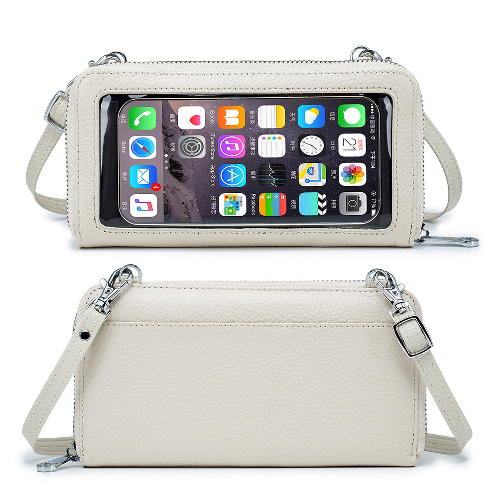 Women's Leather Mini Simple Touch Screen Stylish Phone Bags