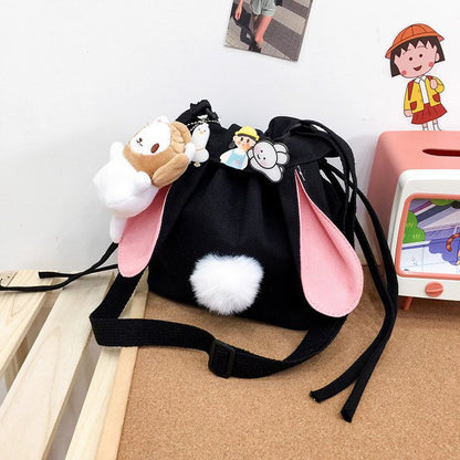 Canvas Female Winter Cute Rabbit Ears Shoulder Bags