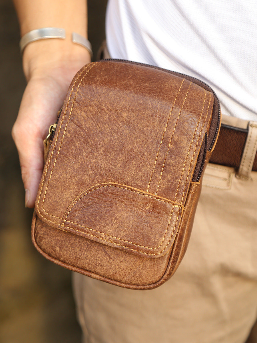 Sacs banane rétro en cuir mat pour hommes, style rétro, pour l'équitation