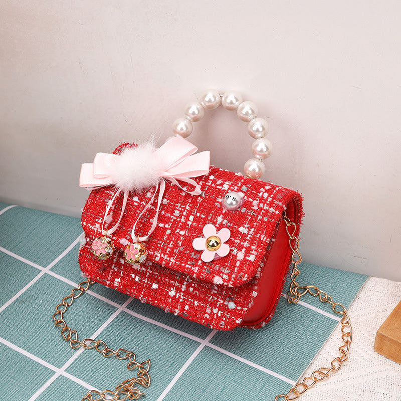 Children's Cute Small Woolen Fashionable Princess National Children's Shoulder Bags