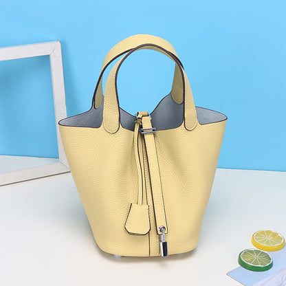 Vegetable Basket Genuine Leather Fashion First Handbags