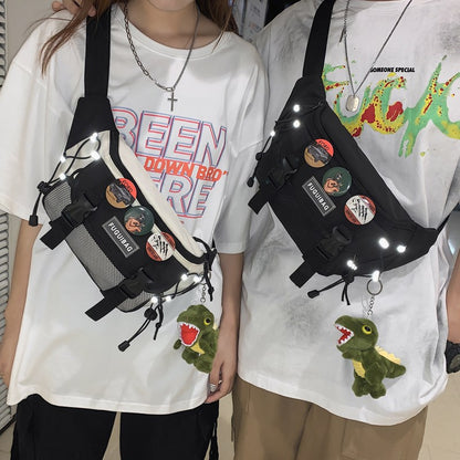 Men's Trendy Cartoon Style Couple Street Female Waist Packs