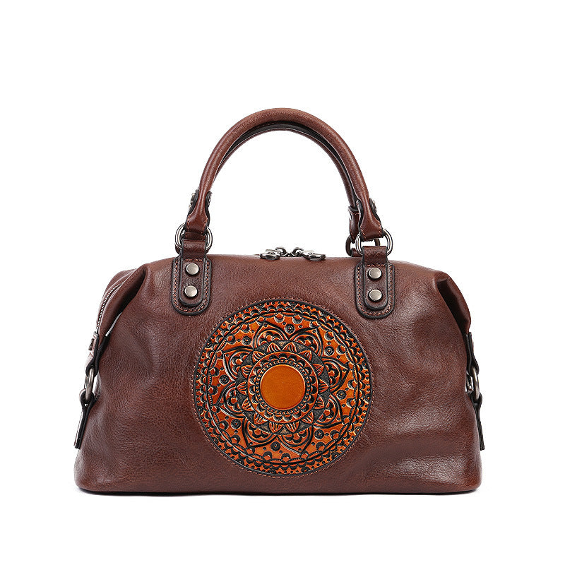 Women's Cowhide Commuter Large Capacity Dumpling Vintage Bags