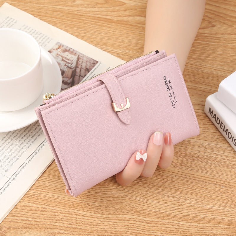 Women's Korean Large Capacity Mid-length Clutch Simple Ladies Wallets