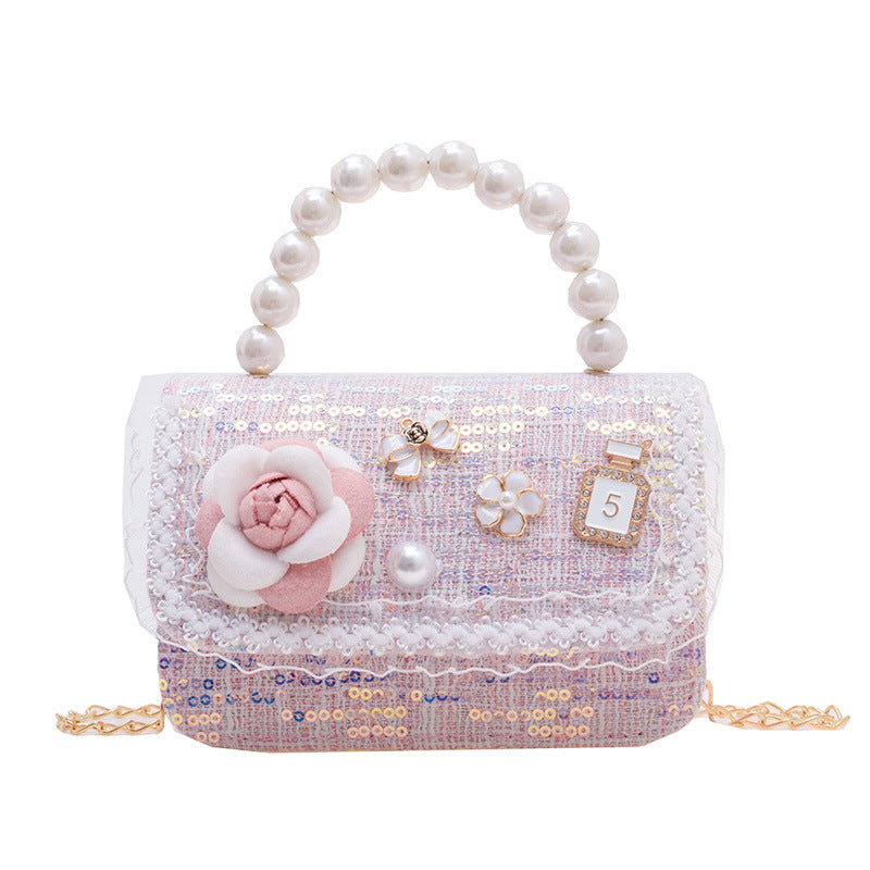 Children's Princess Style Chain Pearl Hand Trendy Children's Shoulder Bags