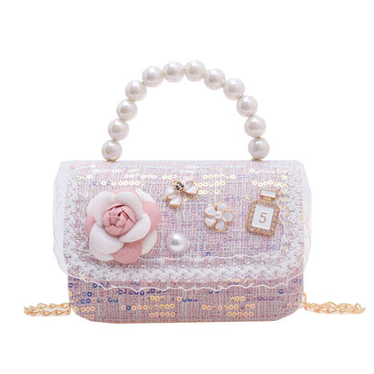 Children's Princess Style Chain Pearl Hand Trendy Children's Shoulder Bags