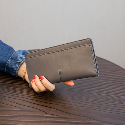 Women's Simple Long Elegant Position Soft Leather Ladies Wallets