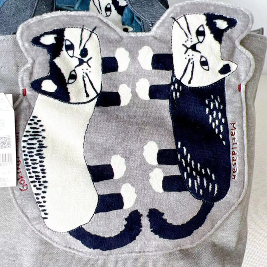 Embroidered Cat Climbing Lunch Box Shopping Handbags