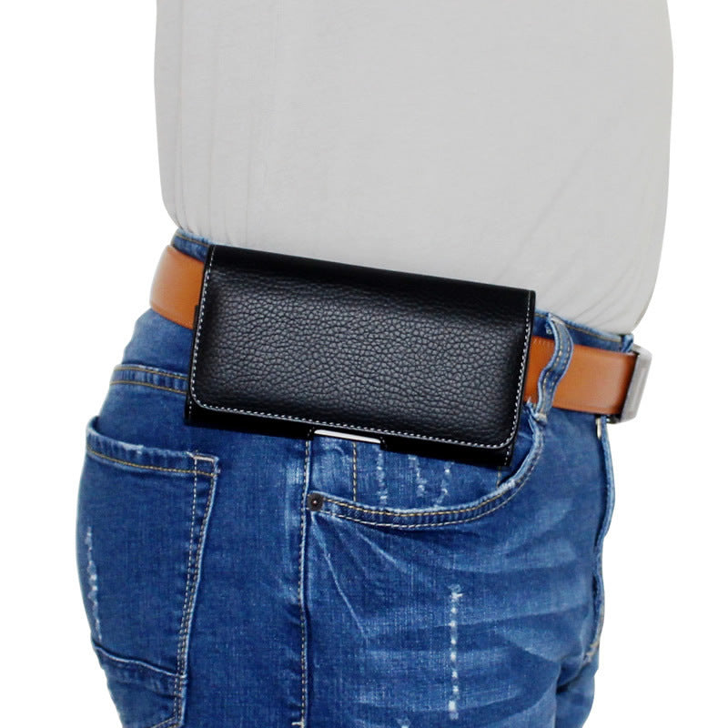 Men's Horizontal Cross Elderly Clipped Button Pants Phone Bags