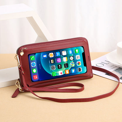 Women's Long Simple Touch Screen Wrist Cell Korean Ladies Wallets