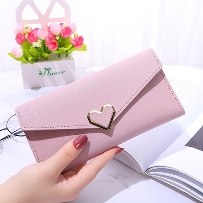 Women's Plain Heart-shaped Long Multiple Slots Mobile Buckle