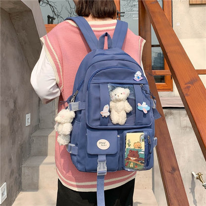 Women's Wind Large Capacity High Korean Cartoon Backpacks