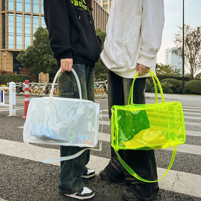 Sacs de voyage portables et étanches de grande capacité, transparents et colorés