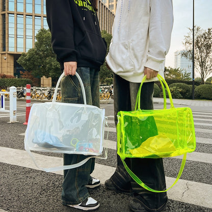 Sacs de voyage portables et étanches de grande capacité, transparents et colorés