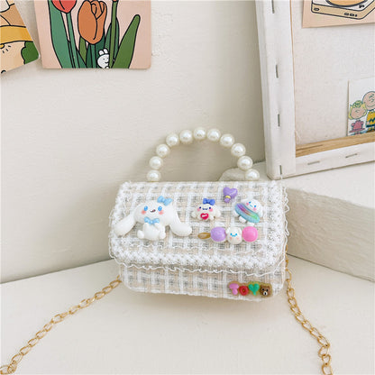 Children's Cartoon Fashion Pearl Tote Simple Chain Children's Shoulder Bags