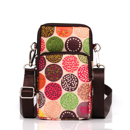 Korean Style Printed Nylon Mini Mobile Phone Bags