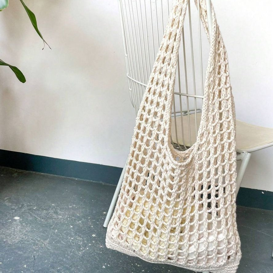 Women's Knitted Hollow Beach Woven Shopping Bags