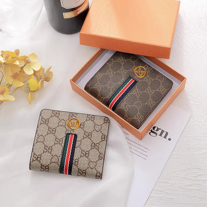 Women's Lady's Short Genuine Leather Multifunctional Simple Ladies Wallets