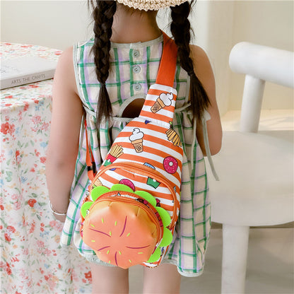 Children's Unique Cartoon Creative Hamburger Boys Children's Waist Packs