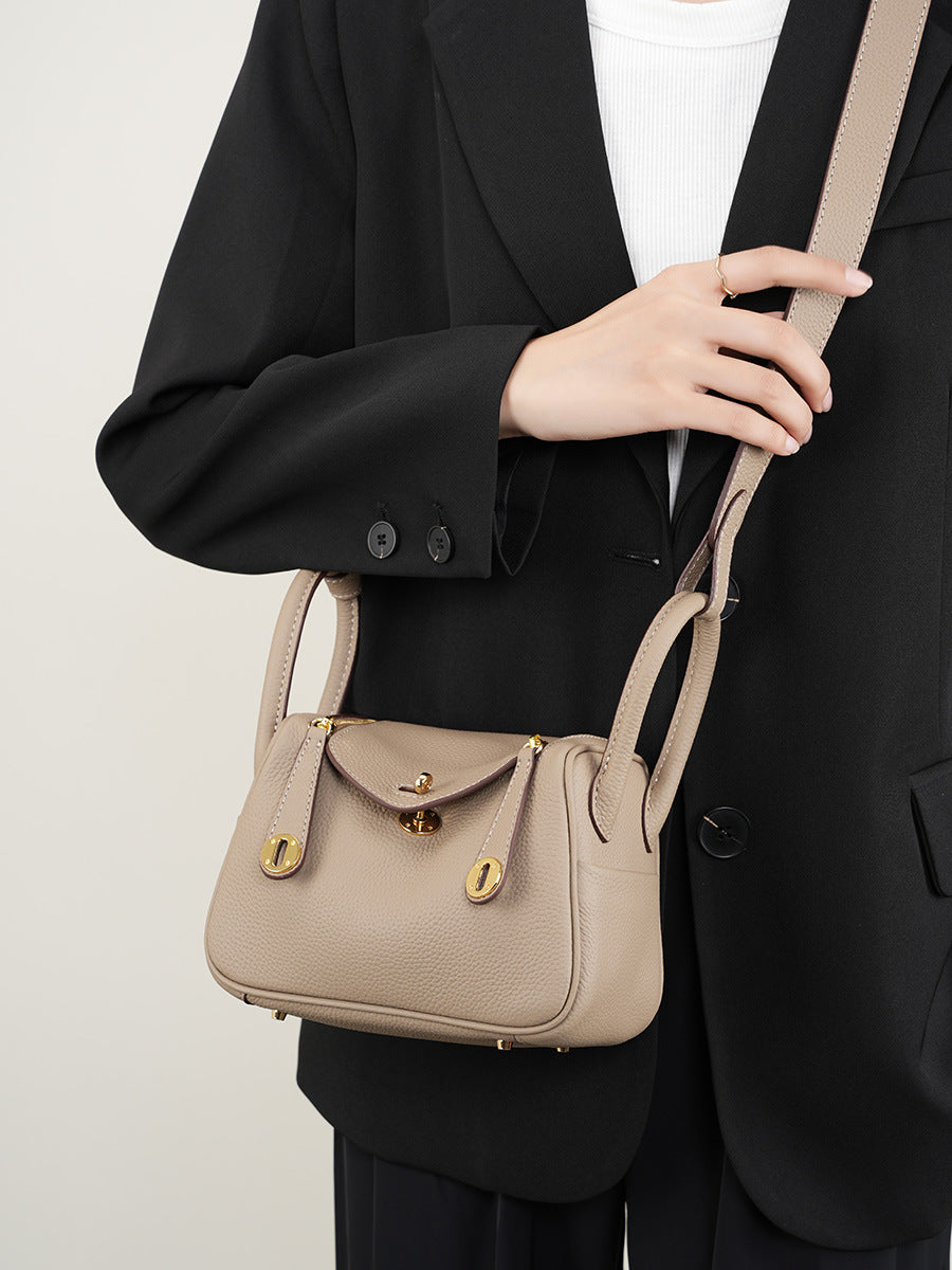 Petits sacs à bandoulière polyvalents en cuir véritable Lindy pour femme