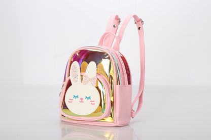 Sacs d'école maternelle pour enfants avec motif de lapin mignon et transparent pour danse laser