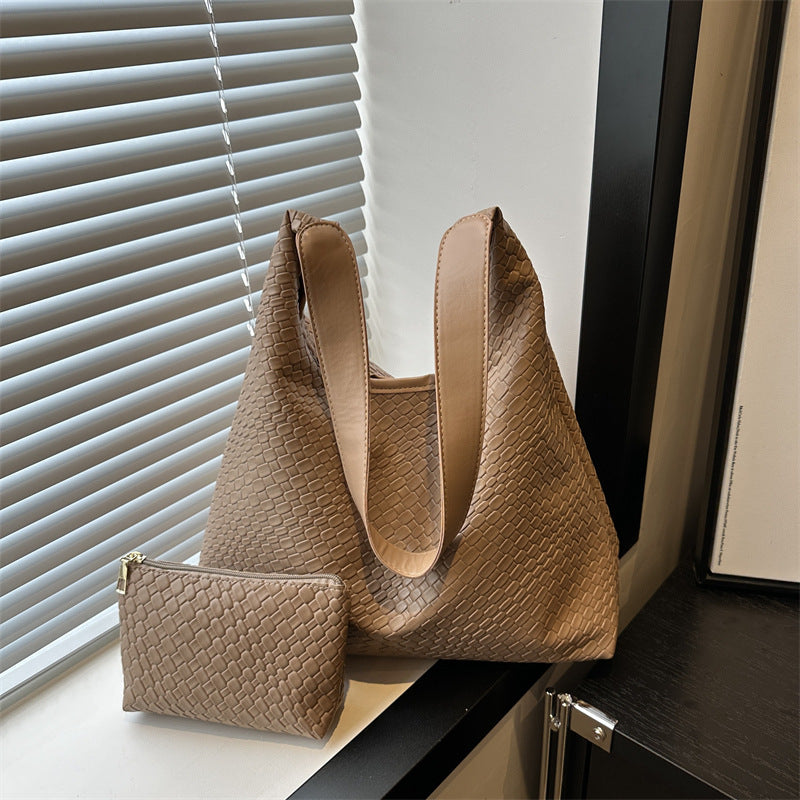 Women's Woven Pattern Early Autumn Fashionable Texture Handbags