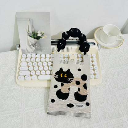 Creative Cute Cartoon Cat Knitted Mini Crossbody Bags