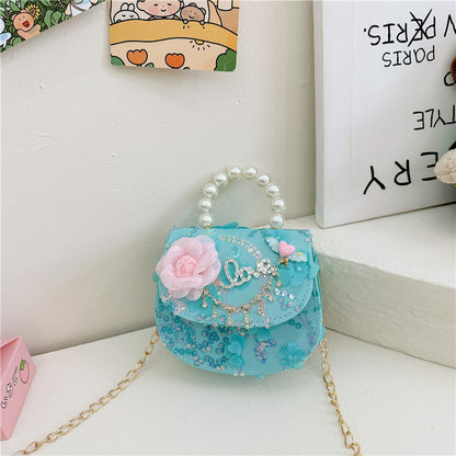 Children's Princess Elsa Cute Fashion Doll Bow Children's Shoulder Bags