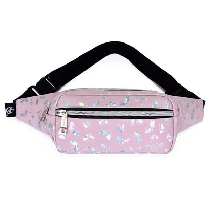 Women's Leisure Cell Storage Trendy Colored Flowers Waist Packs