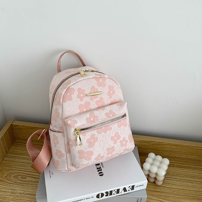 Women's Printed Canvas Korean Style Simple Large Backpacks