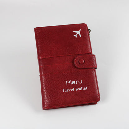 Pochette de passeport simple avec fermeture éclair et moraillon pour document et carte d'identité