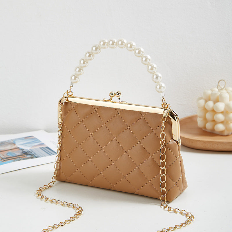 Women's Korean Version Of Style Diamond Pattern High Handbags