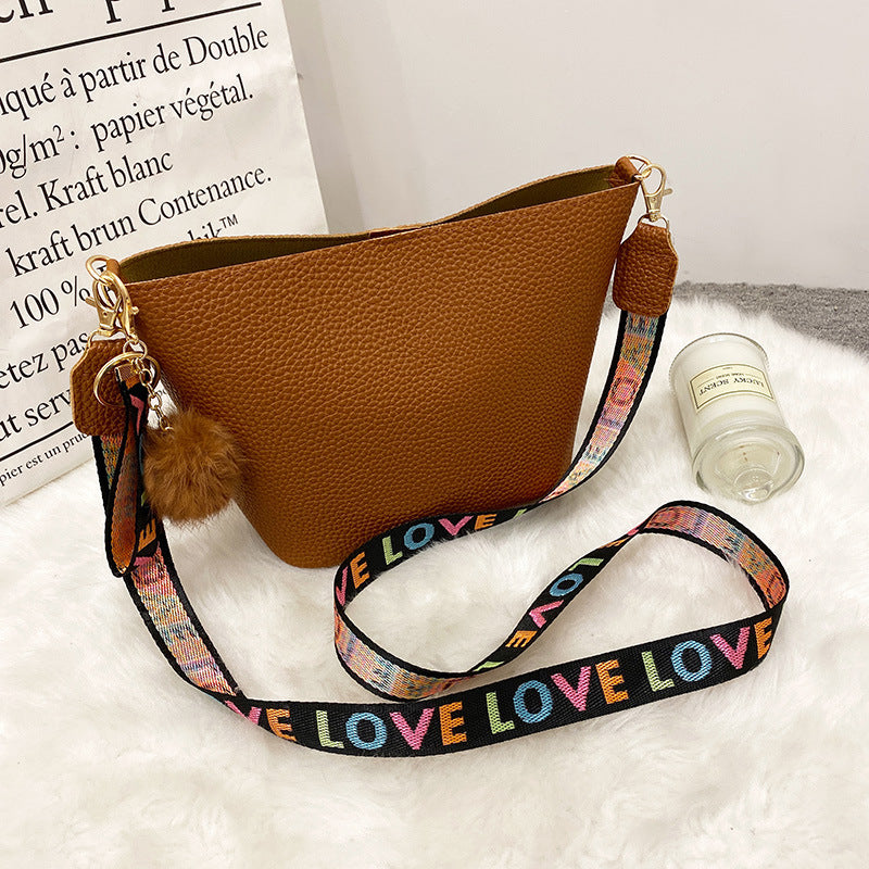 Attractive Printing Girdle Litchi Pattern Decoration Crossbody Bags