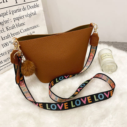 Attractive Printing Girdle Litchi Pattern Decoration Crossbody Bags