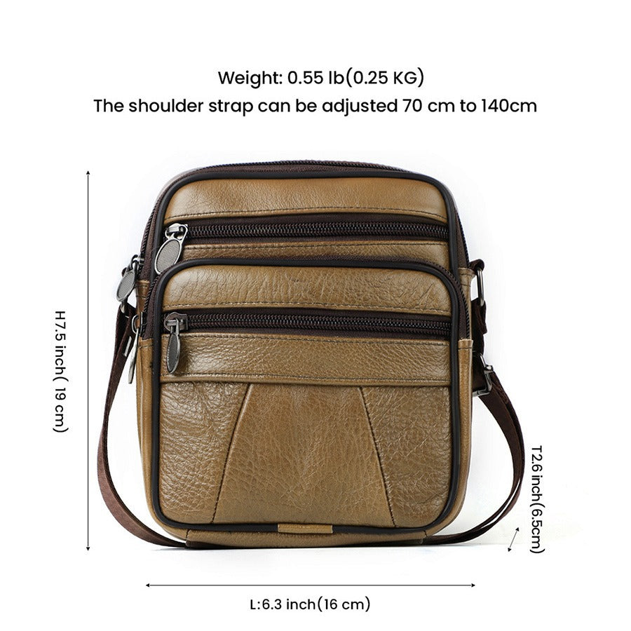 Men's Beautiful Vertical Top Layer Cowhide Men's Messenger Bags