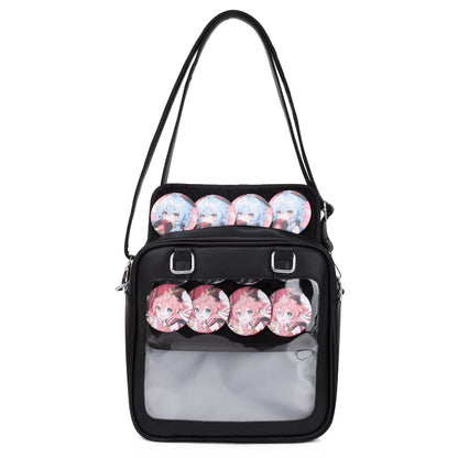 Style Uniform Square Cartoon Portable Transparent Shoulder Bags