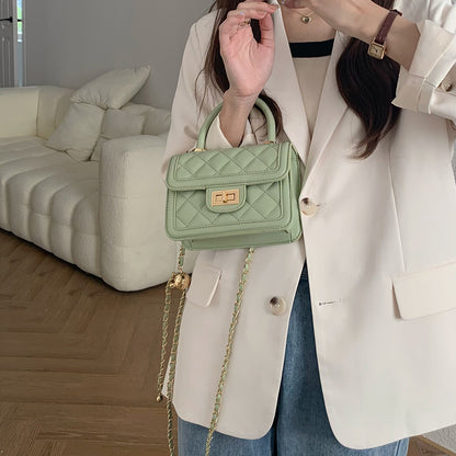 Women's Fashionable Classic Style Rhombus Chain Small Square Bags