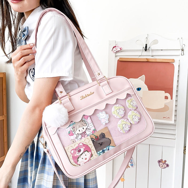 Doll Korean Style Cartoon Transparent Soft Crossbody Bags