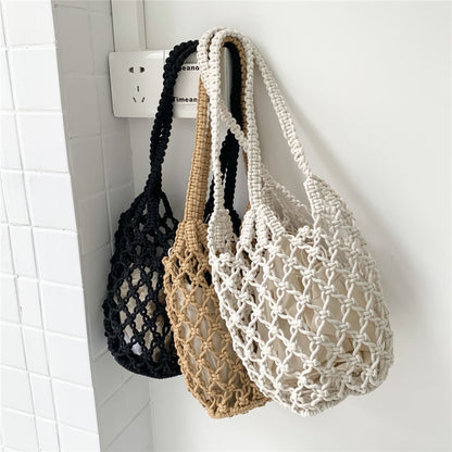 Seaside Beach Cotton String Hollow Mesh Handbags