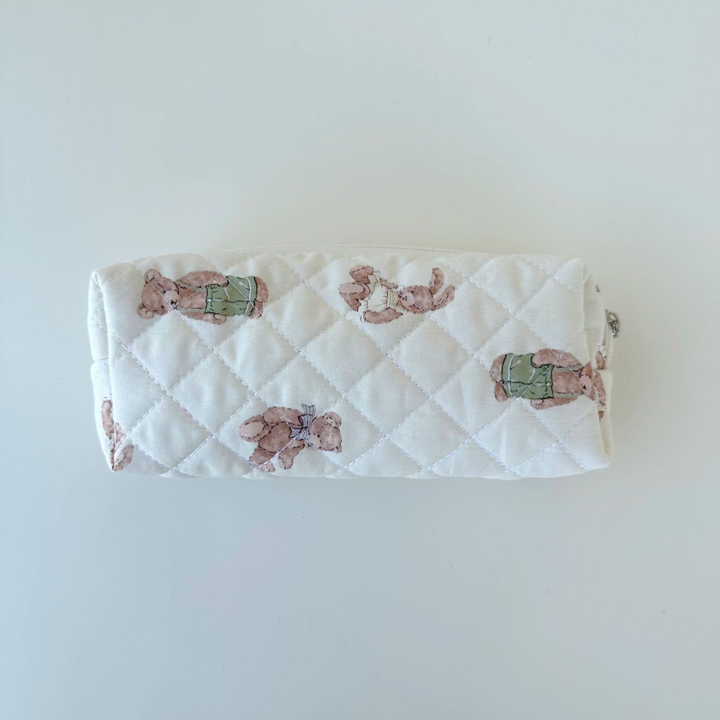 Brush Cotton Embroidery Quilted Large Capacity Pencil Bags